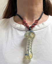 Hemp Lanyard/Necklace with Fumed Glass Hand Pipe