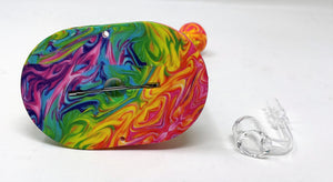 Multi Swirl colored Detachable Silicone Rig Quartz Banger