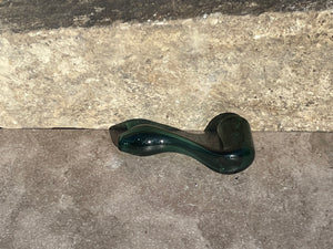 Best! Thick Glass 4" Sherlock Spoon Hand Pipe w/Built in Screen - Green Smoke