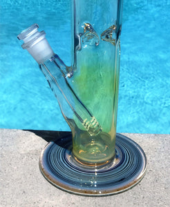 Thick Fumed Glass 12" Straight Bong 2-14mm Male Slide Bowls - Long, Cool Sip