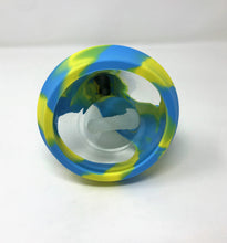 Detachable Silicone and Glass Beaker Bong - Yellow & Light Blue 14mm Bowl