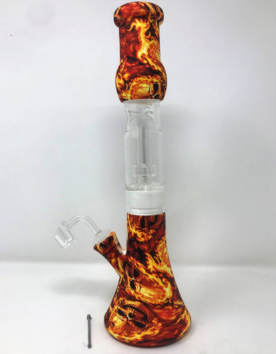 Beaker Silicone Wax Rig/Bong Glass Shower Perc Quartz Banger Wax Container Tool