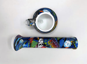 Unbreakable 13.5" Detachable Silicone Beaker Bong 14mm Blue Funnel Bowl