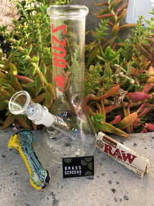 8" Glass Beaker Best Water Bong 3" Glass Hand Pipe Raw Rolling Papers Screens