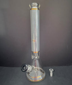 18" Thick 9mm Glass Beaker Best Bong 2 - 14mm male Slide Herb Bowls
