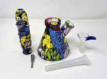 Graphic Design Thick Detachable Unbreakable Bong Honey Straw + 14mm Bowl