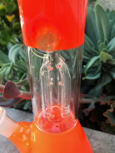 Thick Glass 12" Orange Beaker Bong 4 Arm Tree Perc Glass Stem w/Bowl, Screens - *Mardi Gras Collection