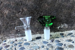 Best Thick Glass Beaker 13" Bong Pipe w/Green at Mouth Rim Green Diamond Bowl