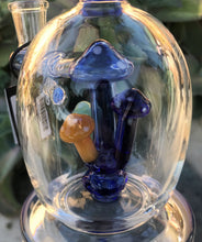 Collectible Thick Glass Shower Perc 9.5" Rig w/Color Glass Mushrooms 14mm Bowl
