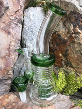 8" Glass Ridges Bowl Water Rig Best Green Diamond Bowl - Volo Smoke and Vape