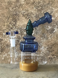 7.5" Unique Thick Glass Rig, Water Recycler & 14mm Slide Bowl w/Screen - Glass Robot
