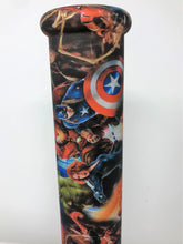 Thick Silicone 14" Straight Bong Super Heroes Graphic 2 14mm Male Slide Bowls