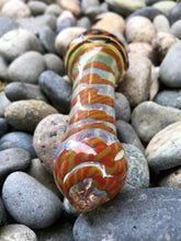 Thick Fumed Glass 3.5" Spoon Hand Pipe - Tiger Stripe Swirl