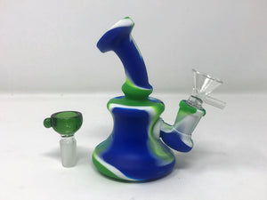 Mini 5" Detachable Silicone Unbreakable Rig Pipe 2 - 14mm Male Slide Bowls