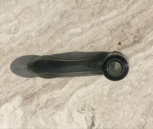 Best! 4" Thick Glass Sherlock Spoon Hand Pipe w/Built in Screen - Charcoal Smoke