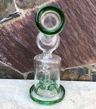 Awesome! Thick Heavy Glass 5 Shower Percolators 9" Rig 2 - 18mm Bowl - Green Green