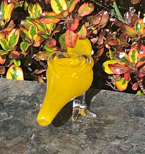Collectible Handmade 5" Parrot Best Thick Glass Hand Pipe Bowl - Yellow
