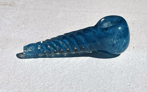 3.5" Thick Glass Hand Spoon Pipe Bowl with twisted glass handle