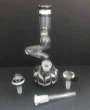 Thick Glass Double Zong 9" Globe Base Bong Thick glass Downstem 2- Bowls