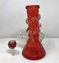 8" Thick Heavy Soft Glass Bong w/Glow in the Dark 2 - 14mm Thick Glass Bowls - Hot Chile