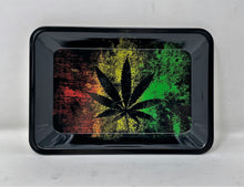 7"x 5" Portable Mini Leaf Rasta Colorful Metal Rolling Tray - Great for Travel or Gift Pack