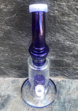 Thick Glass 10" Water Rig Shower Perc 2 - 14mm Bowls - Blu n' White