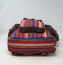 Madras Stripe Drawstring Ghery Back Pack w/Flap and Button Pockets