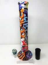 Cool Graphic Thick Silicone Unbreakable Straight Bong Ice Catcher Pop Top Bowl