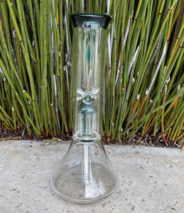 11" Glass Beaker Best Bong 6 Arm Tree Shower Perc 14mm Bowl