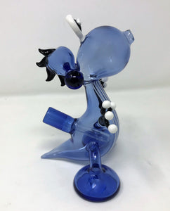 Collectible Handmade Thick Blue Glass 6" Rig Yoshi Character 14mm Slide Bowl
