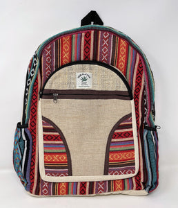 Natural Handmade Large Multi Pocket Hemp Backpack (THC FREE) Various Color