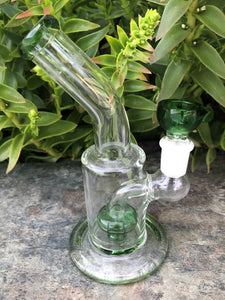 6" Shower Perc. Glass Water Rig 14mm Herb Bowl - Spearmint