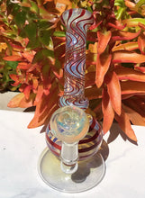 7" Thick Fumed Glass Water Rig Bong with 14mm Female Fumed Glass Slide Bowl
