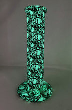 Glow in the Dark Skull Design 10" Straight Unbreakable Silicone Bong