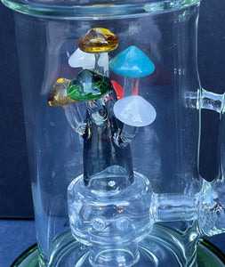 Collectible 11.5" Best Glass Rig w/Mushroom in Multi Colors & Mushroom Pipe