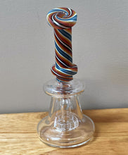 Swirl Colored Design Thick Glass 6" Rig Shower Perc Quartz Banger - Laffy Taffy