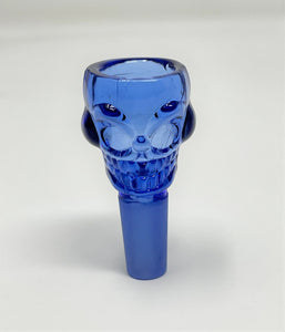 Thick Glass Best 14" Beaker Bong with Glow in the Dark Skull Blue & Skull Bowl