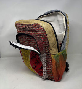 Unique Colorful Design Himalayan Hemp Backpack w/Multi Pockets
