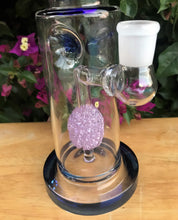 13" Thick Glass Water Rig Fritted Disc Perc w/2 - 18mm Male Slide Bowls - Night Sky w/Purple