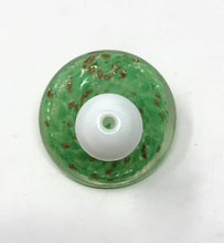Handmade Thick Glass Carb Cap - Green on White with Speckled Accents