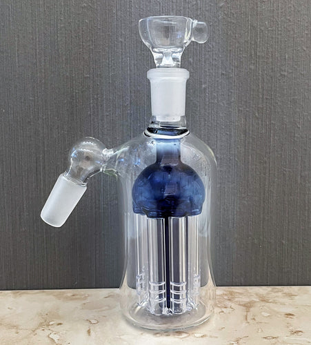 45 Degree14mm Male Thick Glass Ash Catcher,8 arm Tree Perc w/14mm Male Herb Bowl