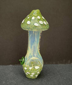 Collectible 11.5" Glass Rig w/Multi Color 'Shrooms inside & Mushroom pipe