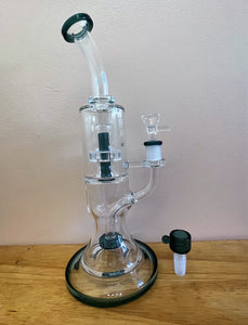 Beautiful Design 12" Thick Glass Best Water Rig Double Shower Perc & Dome Perc