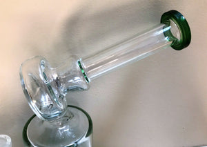 Awesome! Thick Glass 5 Shower Percolators 9" Rig 18mm Honey Bucket w/Cap Tool - Dk Green