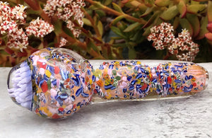 Thick Glass 5" Fumed Glass Spoon Hand Pipe w/Implosion Zipper Padded Case