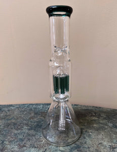 Best Thick Glass Beaker 10.5" Bong 6 Arm Tree Perc Quartz Banger + Bowl - Go For It!