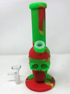 Silicone Skull Detachable Best 8" Water Pipe Bong 14mm Bowl