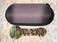 Thick Glass 3.5" Handmade Fumed Glass Spoon Hand Pipe Zipper Padded Case