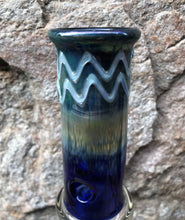 Best 12" Thick Glass Bong Shower Perc Ice Catcher 14mm Male Thick Glass Bowl - Blue Aztec Print
