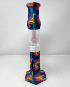 Best Thick Silicone & Glass Straight 12.5" Bong Dome & Shower Perc